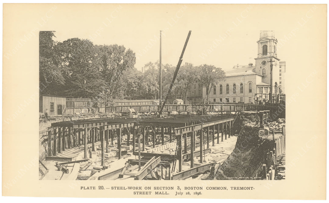 BTC Report 02 1896 Plate 20: Park Street Station Steel Work, Boston, Massachusetts