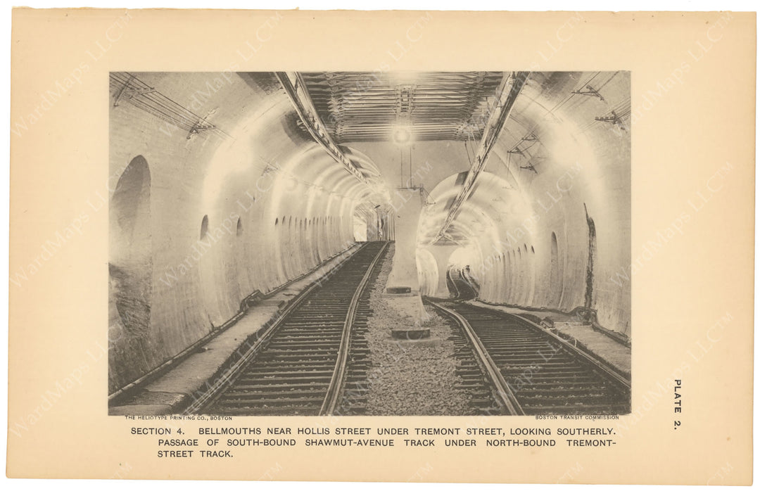 BTC Report 03 1897 Plate 02: Subway Bellmouths Looking South, Boston, Massachusetts