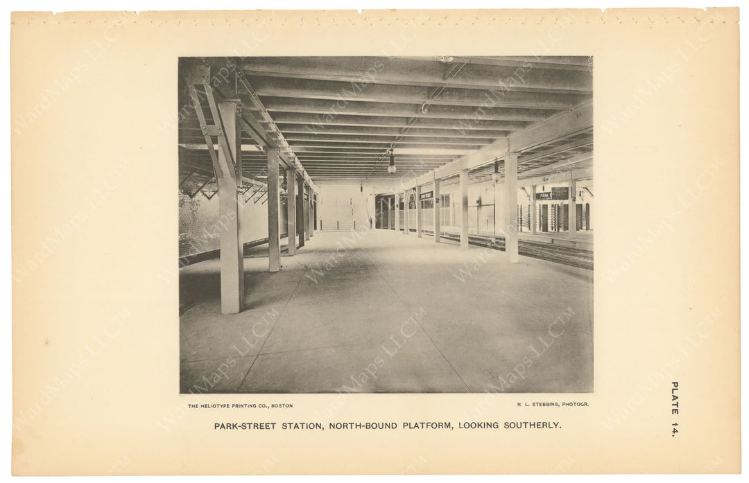 BTC Report 03 1897 Plate 14: Park Street Station NB Looking South, Boston, Massachusetts