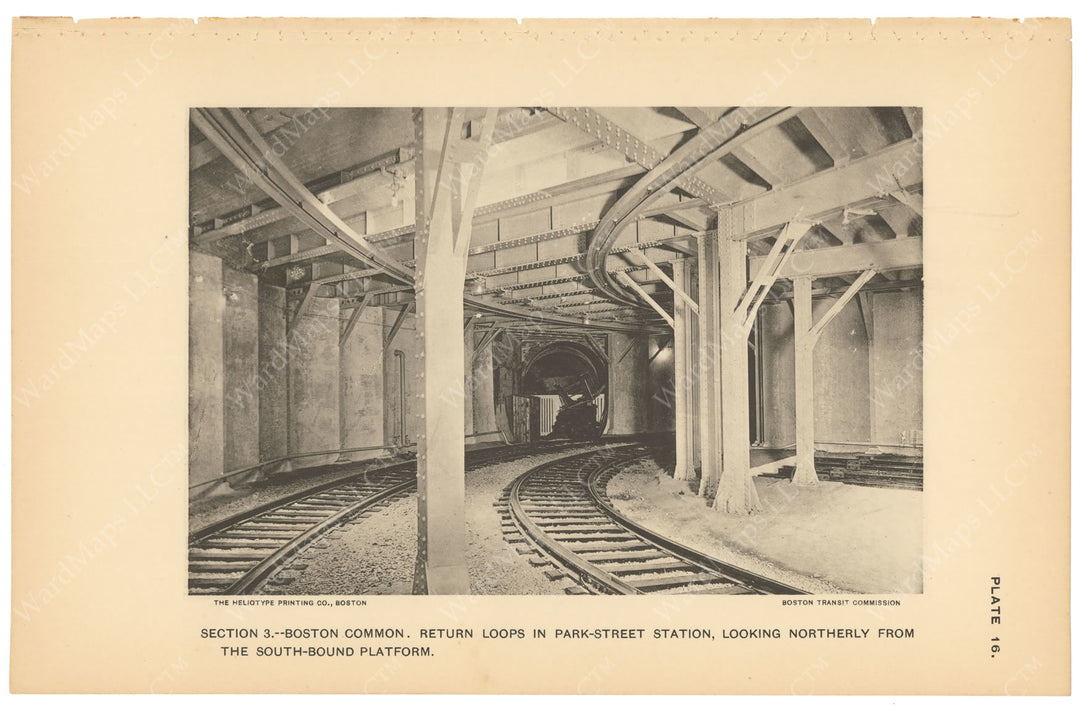 BTC Report 03 1897 Plate 16: Park Street Station Loop Tracks, Boston, Massachusetts