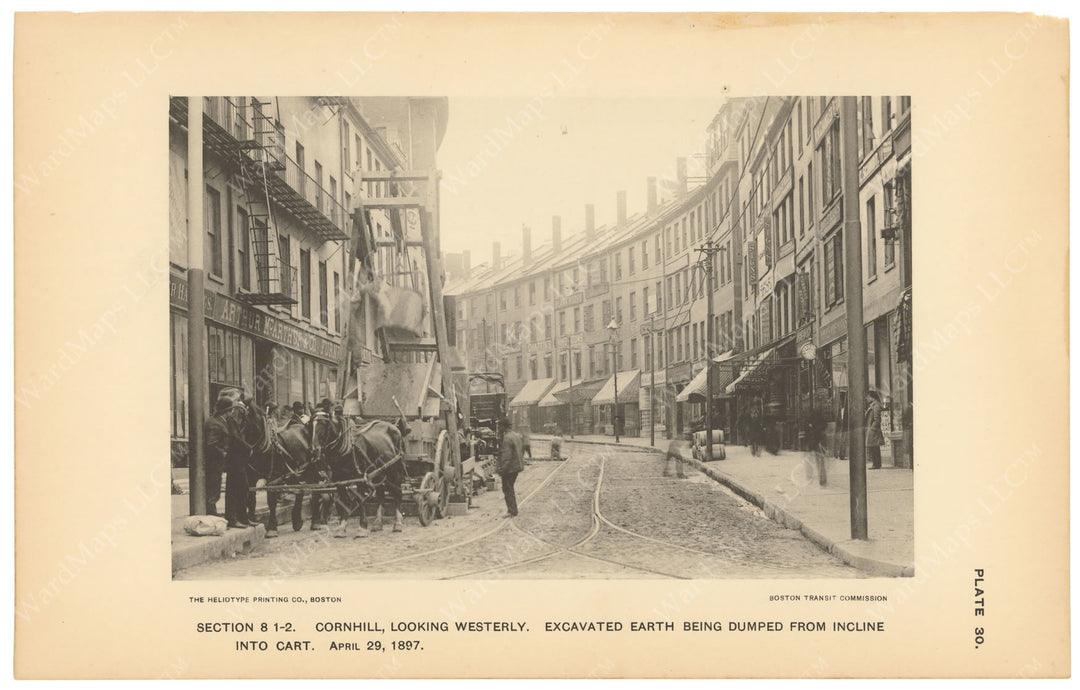 BTC Report 03 1897 Plate 30: Cornhill Looking West, Boston, Massachusetts