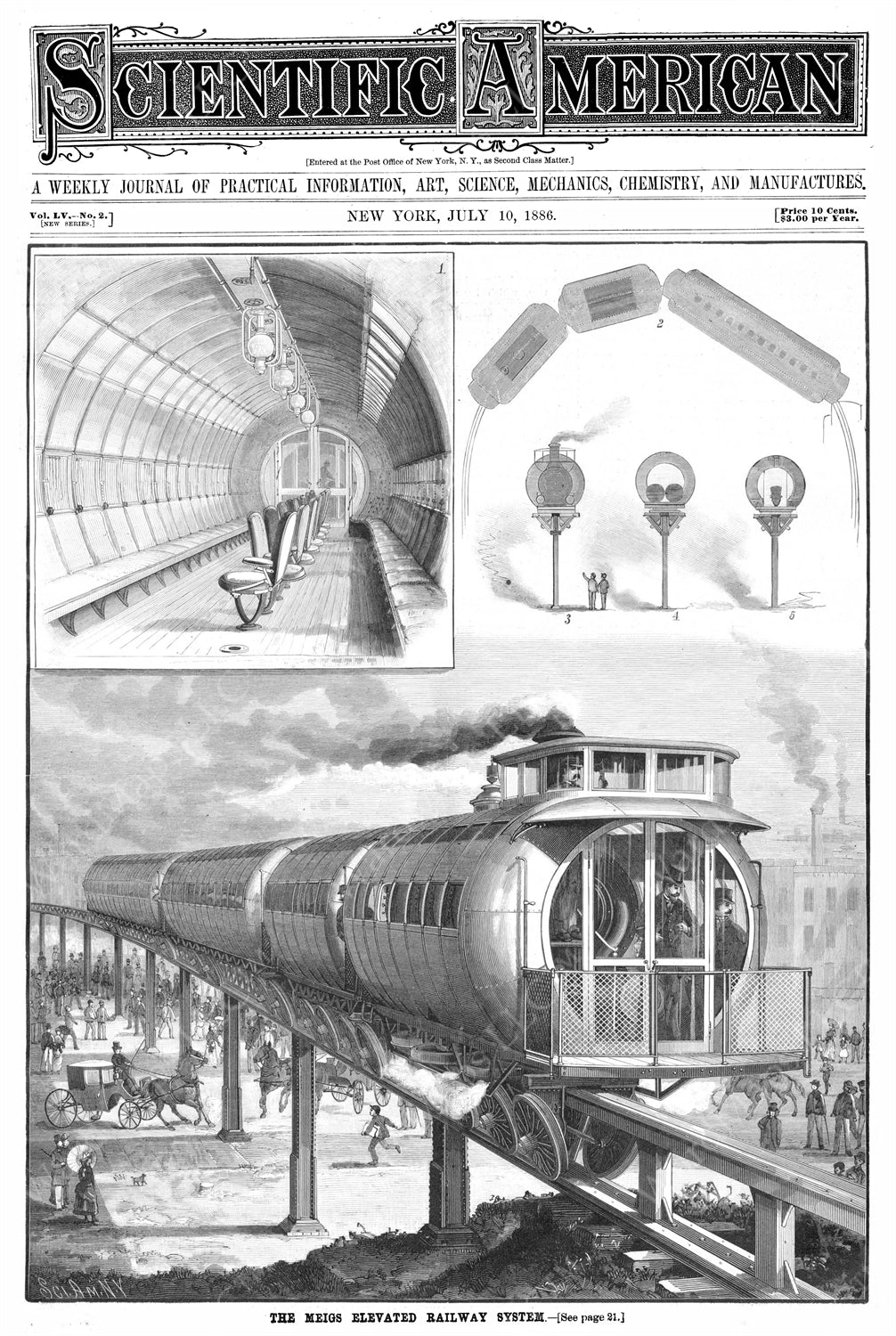Meigs Elevated Railway, Cambridge, Massachusetts 1886