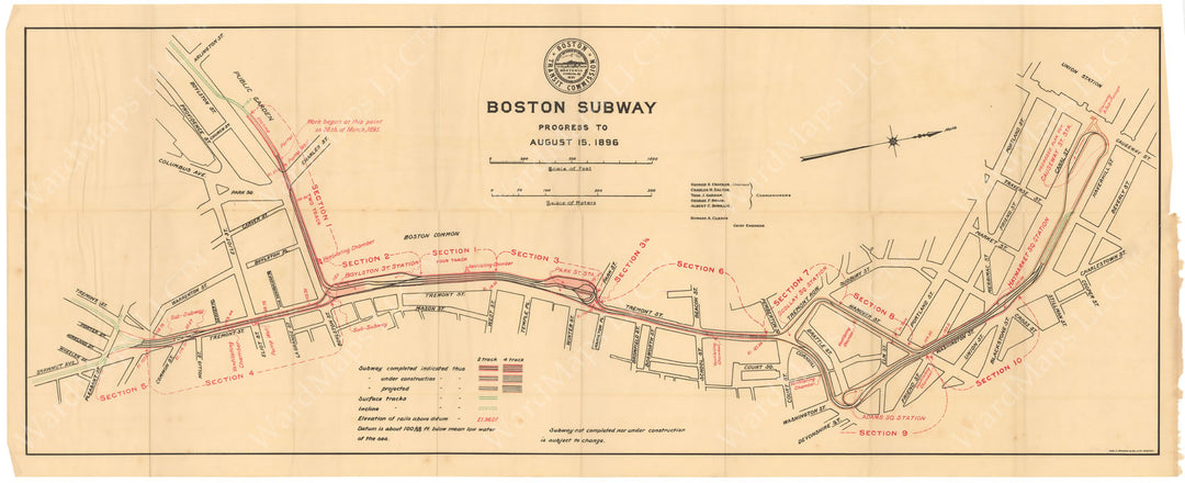 BTC Report 02 1896: Subway Progress to August 15, Boston, Massachusetts