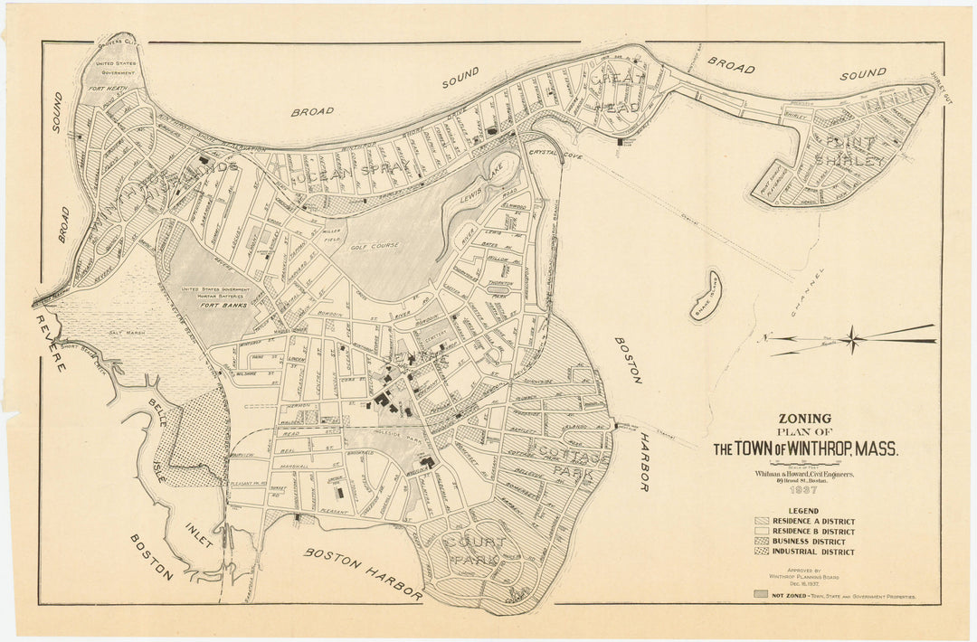 Winthrop, Massachusetts Zoning Plan 1937