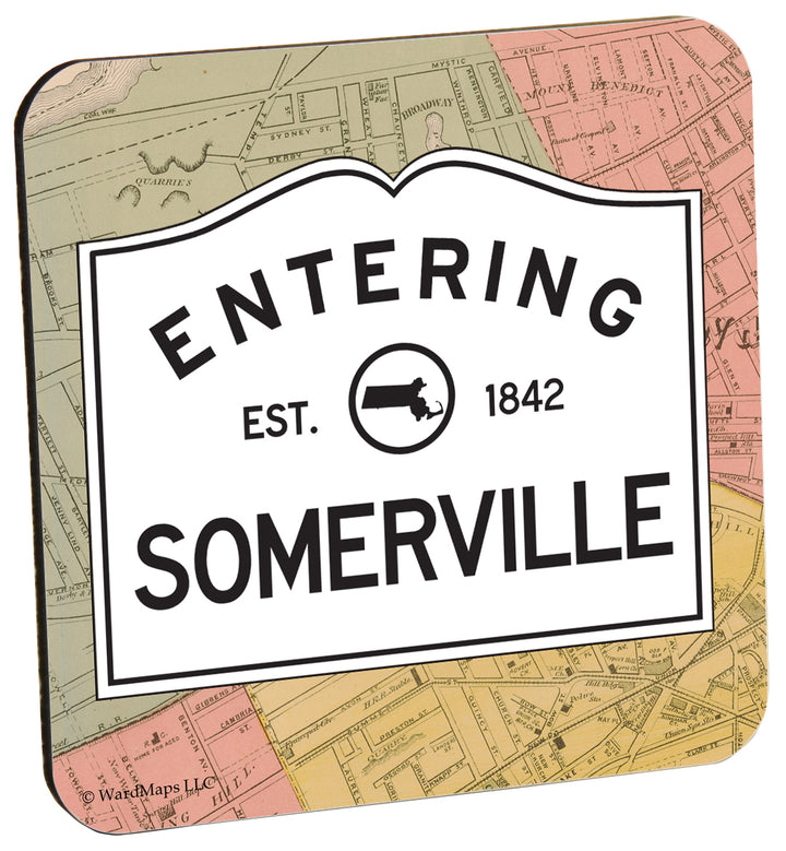 Entering Somerville, Massachusetts Wood Coaster