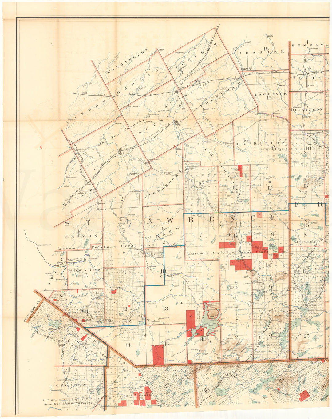 Adirondacks, New York 1895: Northwest Quad (Reproduction Only)