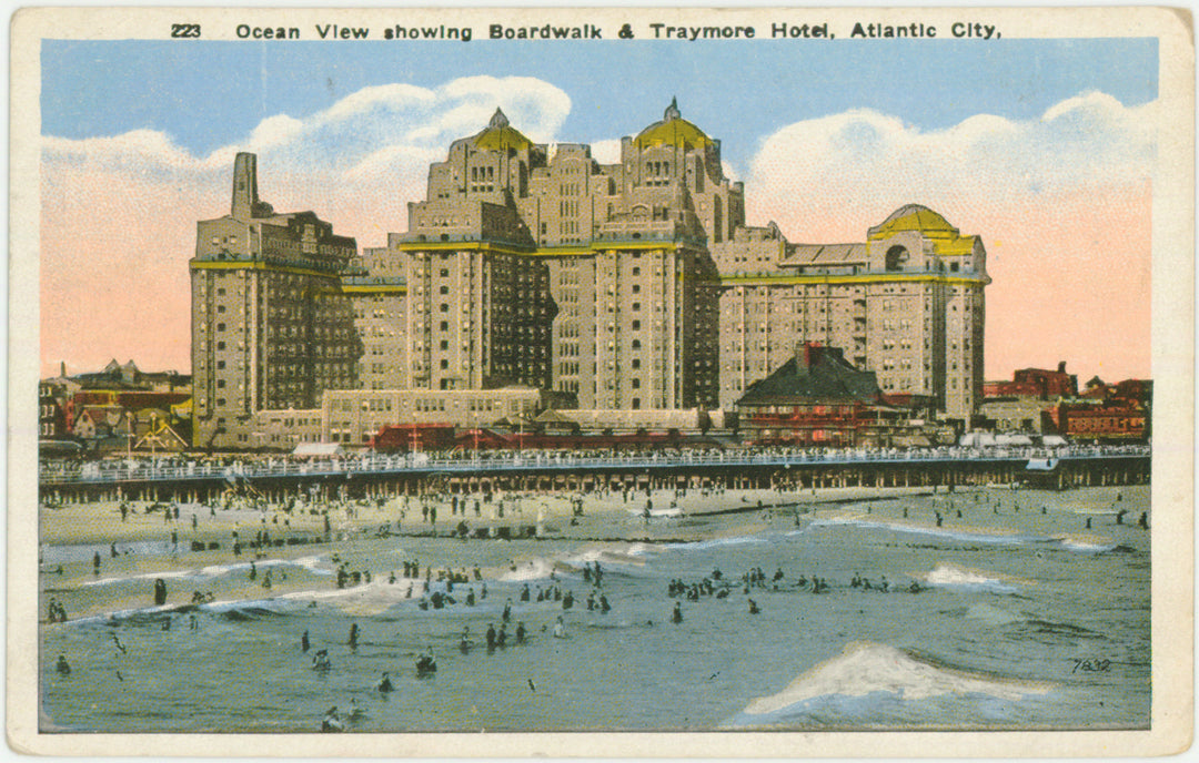 Boardwalk and Traymore Hotel, Atlantic City, New Jersey