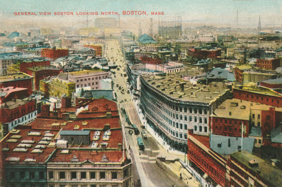 Boston, Massachusetts Bird's Eye View: Looking North