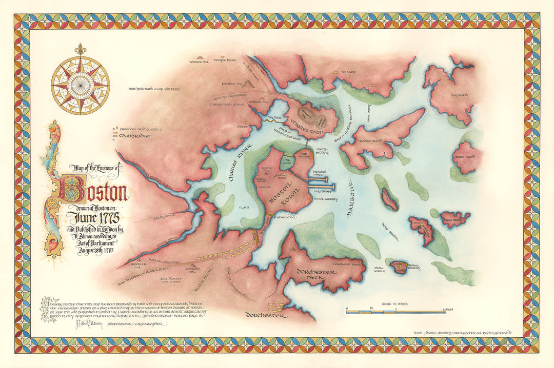 Boston, Massachusetts and Environs in June 1775 (Map Drawn in 2011)