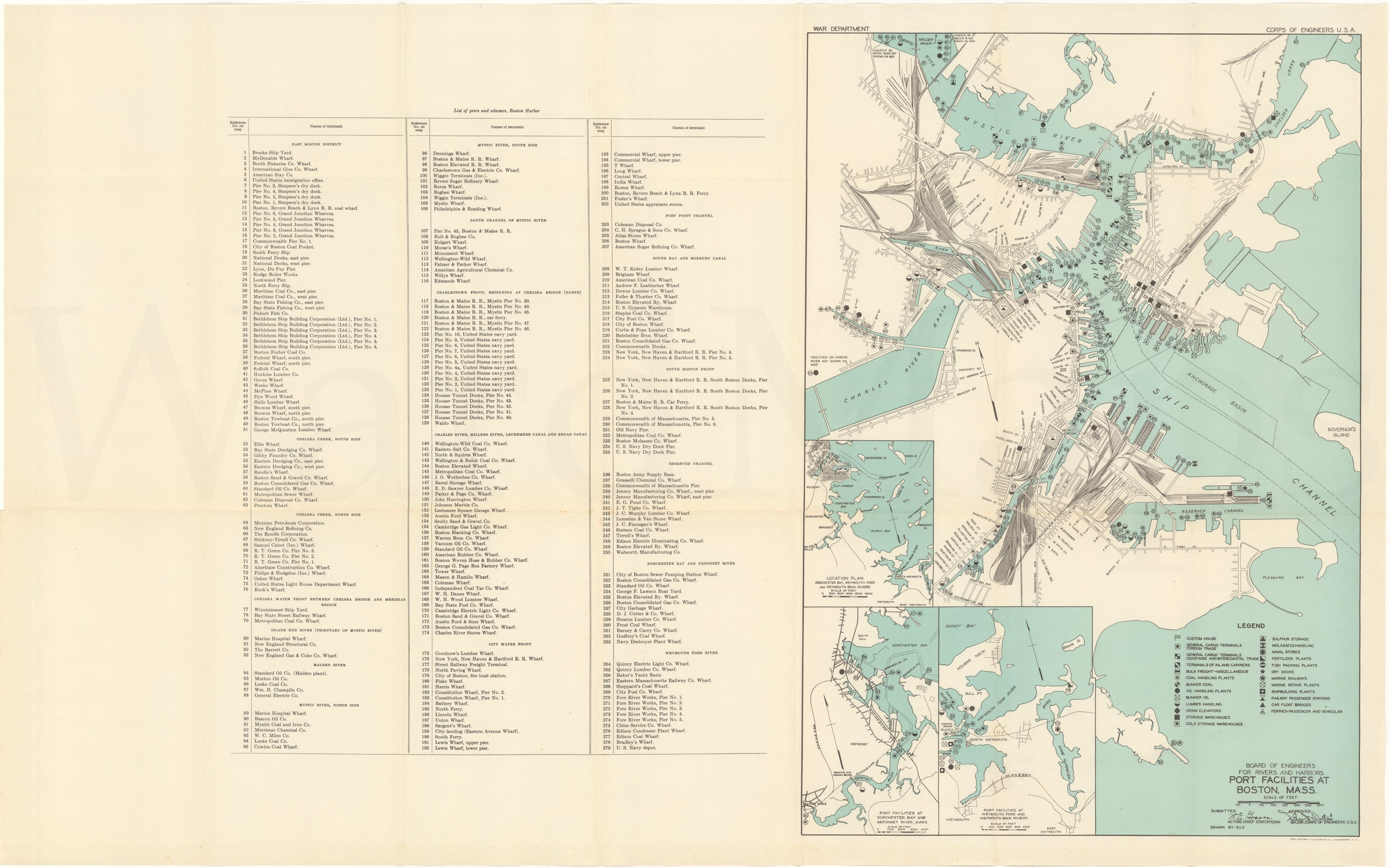 Port Ma Map Port Facilities at Boston, Massachusetts 1930 – WardMaps LLC