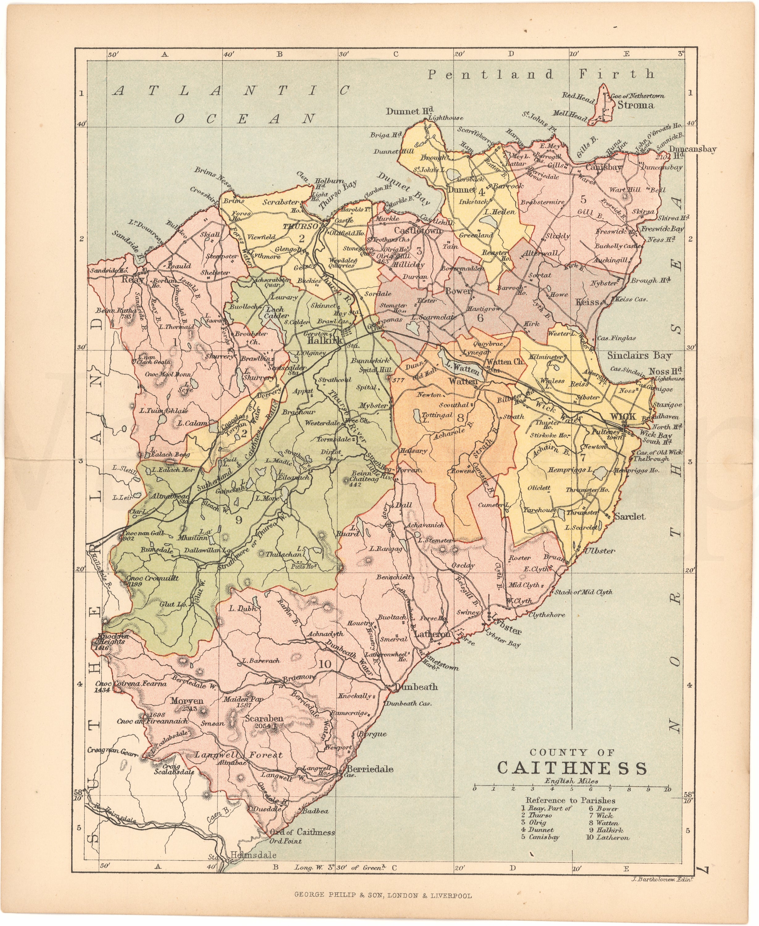 County of Caithness, Scotland 1882 – WardMaps LLC