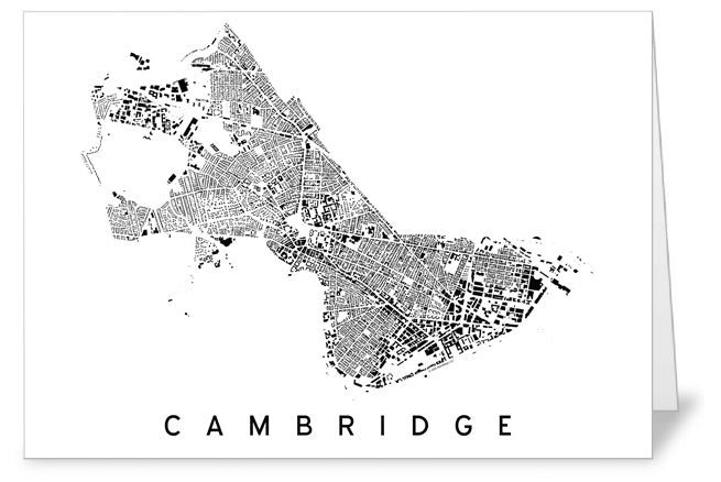 Cambridge, Massachusetts GIS City Plan Greeting Card