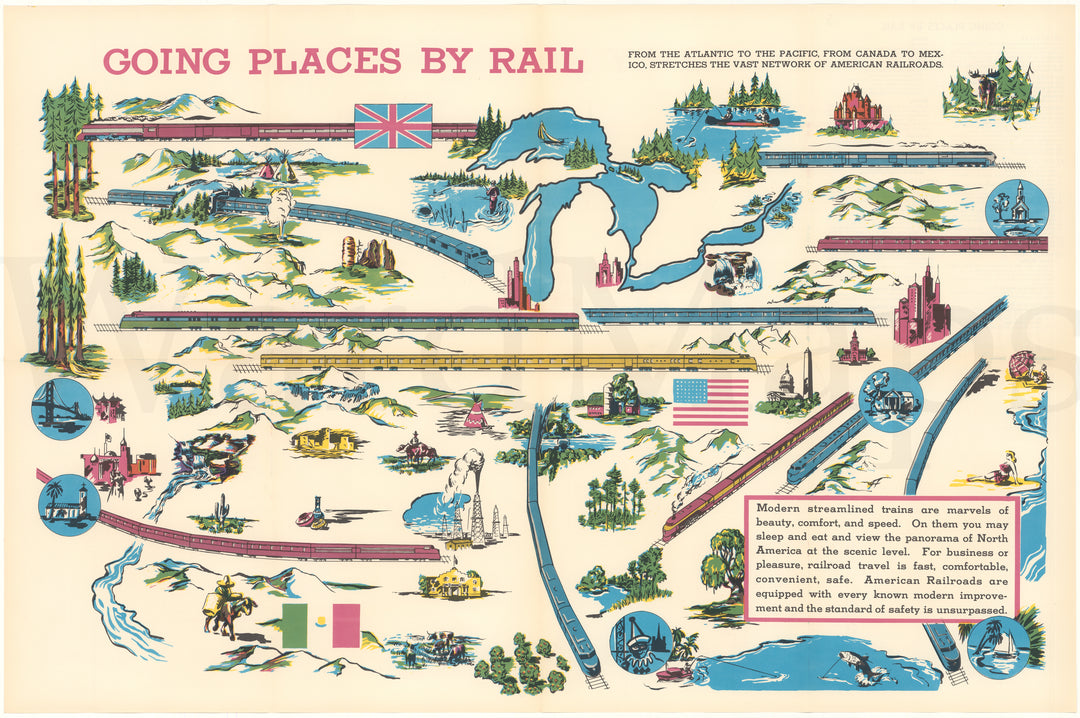 Going Places by Rail Poster Circa 1950s