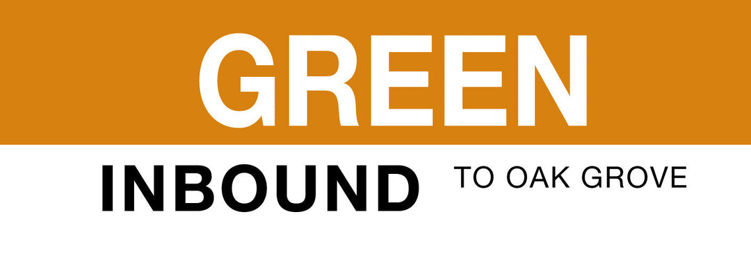 Orange Line Station Magnet: Green; Inbound to Oak Grove