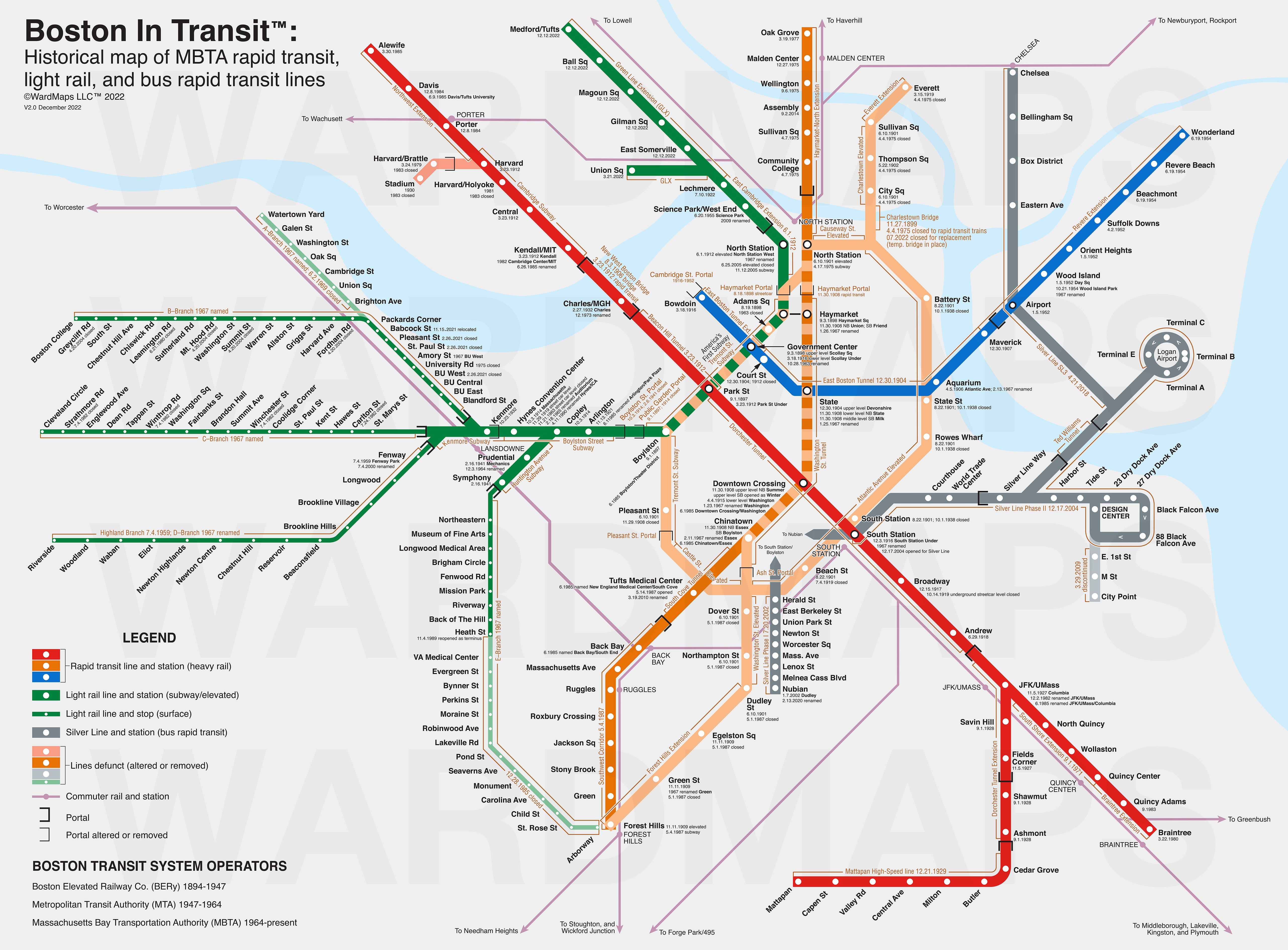 Historical MBTA Rapid Transit Map V2