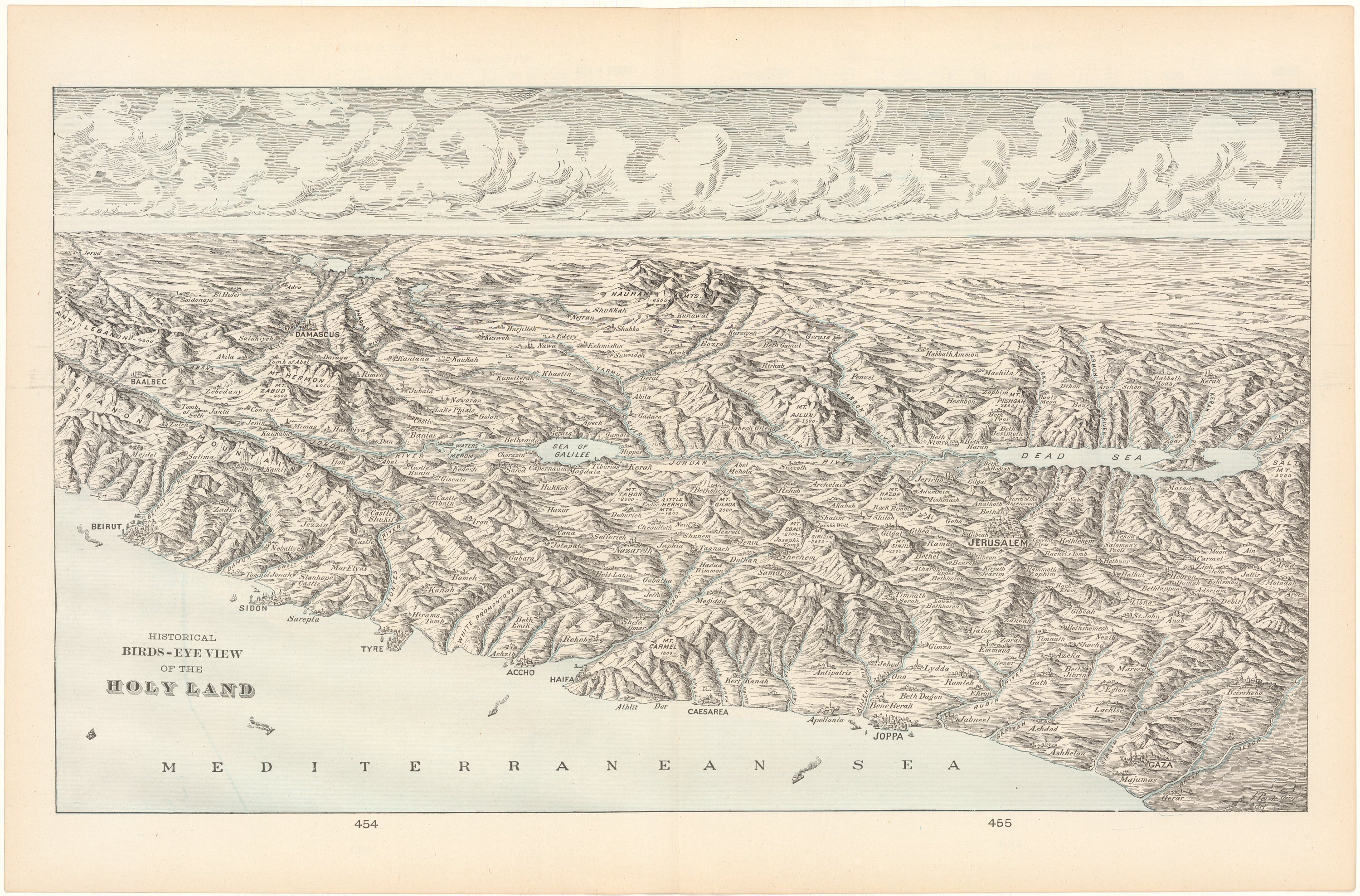 Historical Bird's Eye View of The Holy Land 1904 – WardMaps LLC