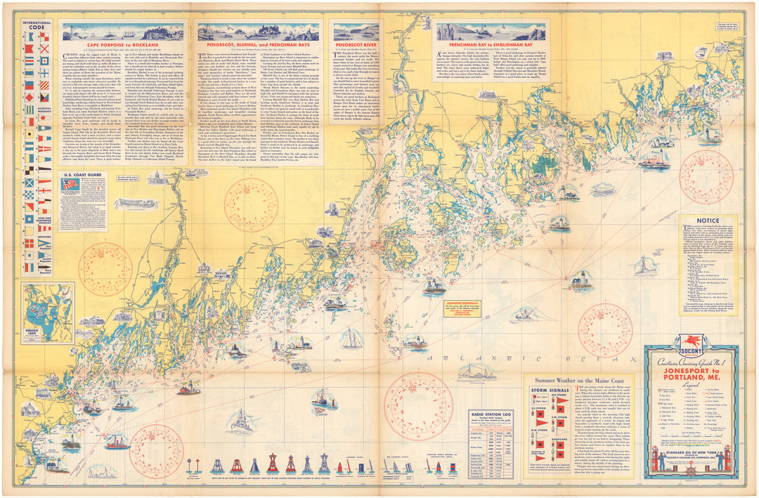 Socony Coastwise Cruising Guide No. 1: Jonesport to Portland, Maine 1938