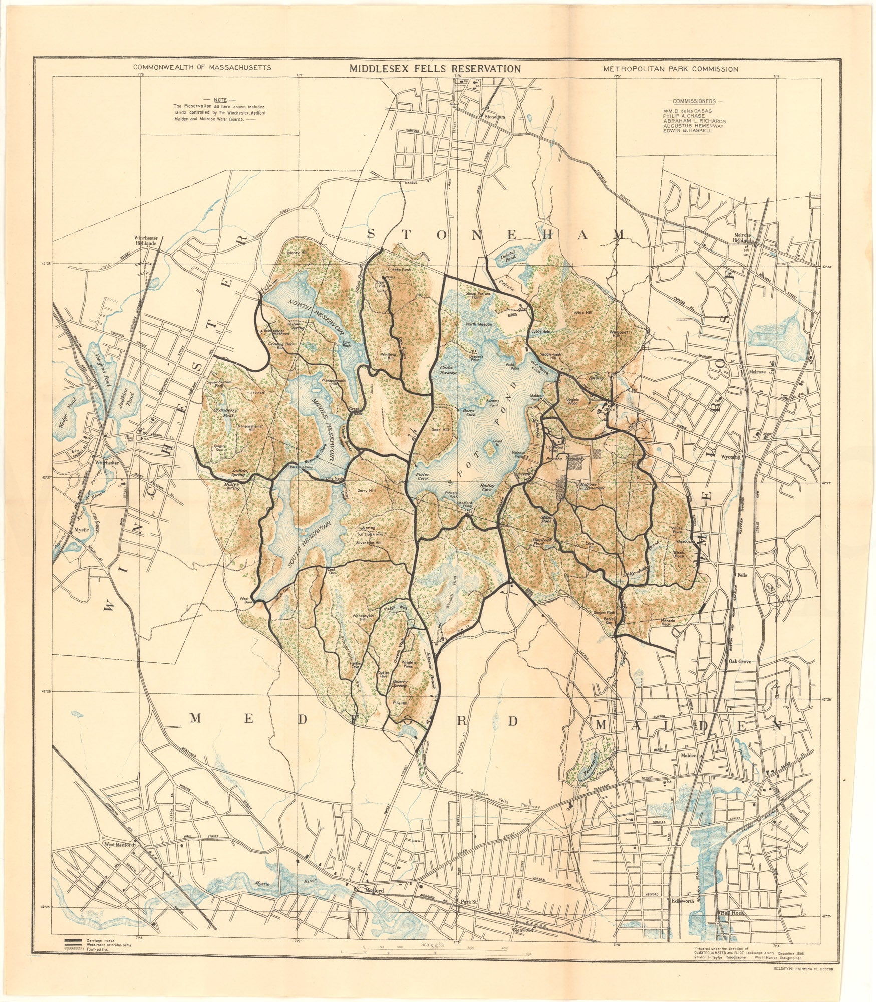 Middlesex Fells Reservation, Massachusetts 1895 – WardMaps LLC