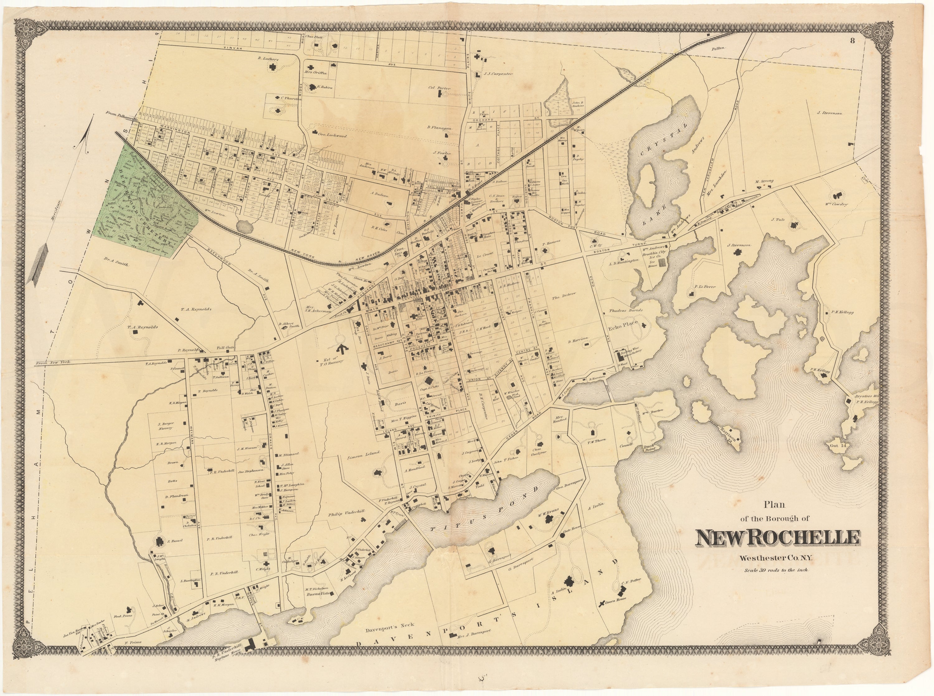 New Rochelle, New York 1867: City Center – WardMaps LLC