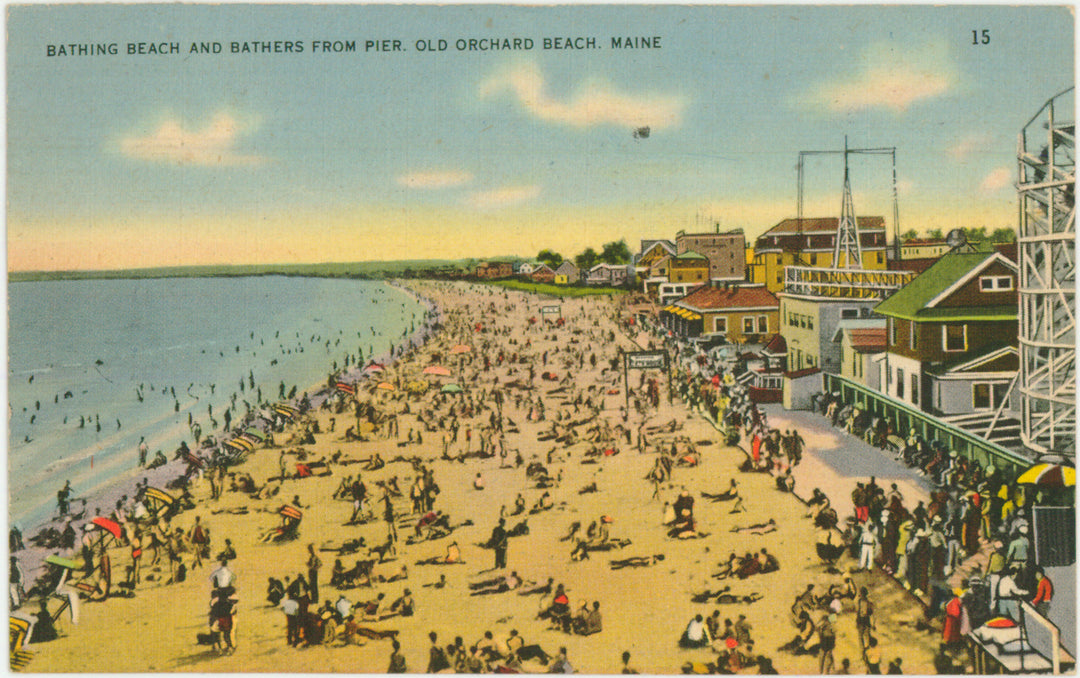 Old Orchard Beach, Maine: Bathing Beach from Pier