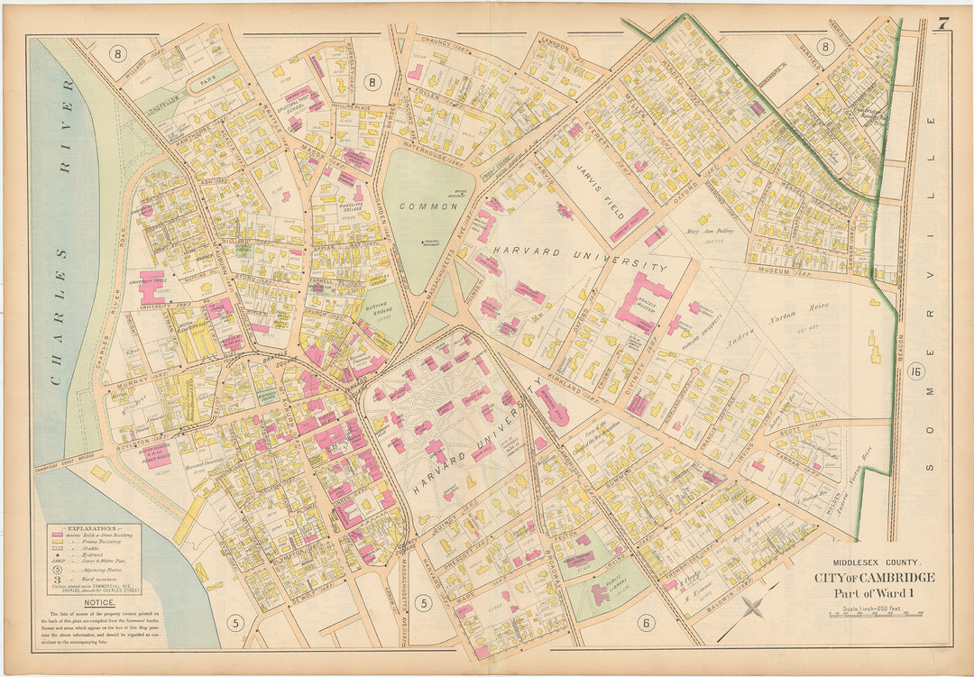 Middlesex County, Massachusetts 1900 Vol. 1: Plate 007 Cambridge