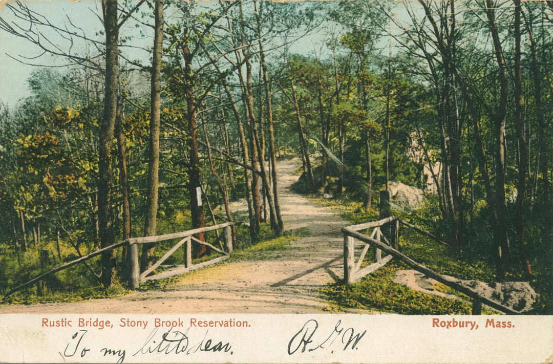 Stony Brook Reservation Rustic Bridge, Roxbury, Massachusetts