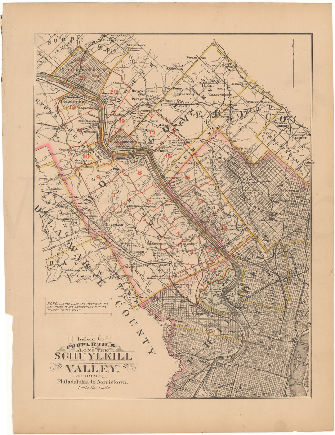 Schuylkill Valley, Pennsylvania 1886: Index Map