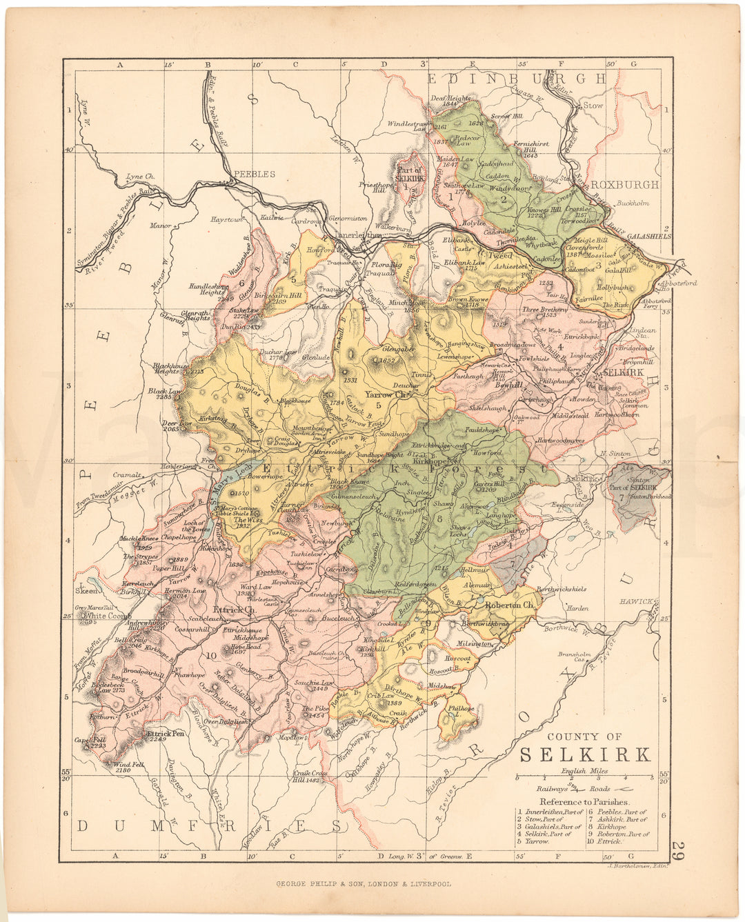 County of Selkirk, Scotland 1882