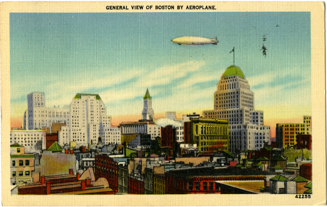 Boston, Massachusetts Skyline with Airship