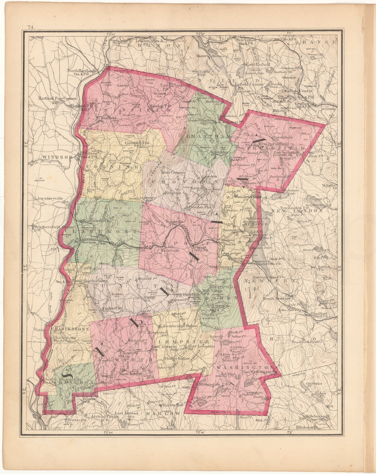 Sullivan County, New Hampshire 1877 – WardMaps LLC
