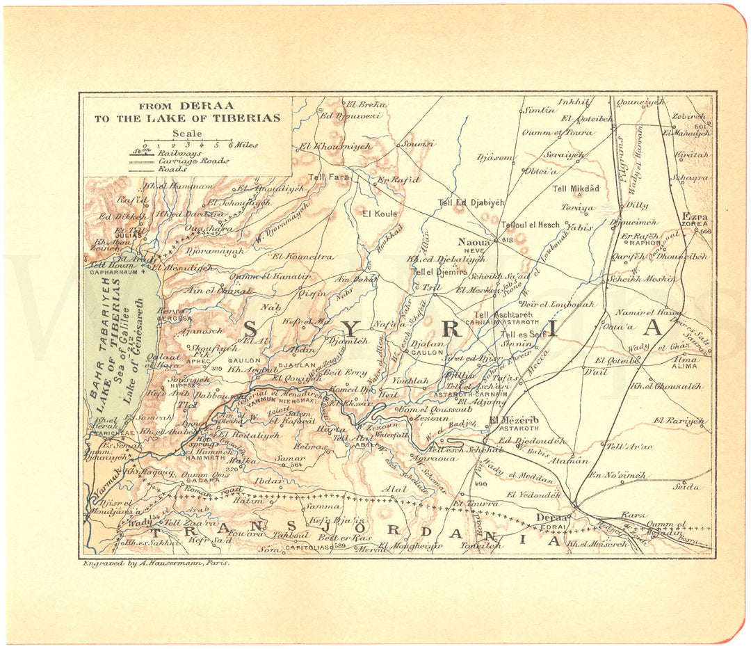 Syria 1923: Southwest Part Including Golan Heights