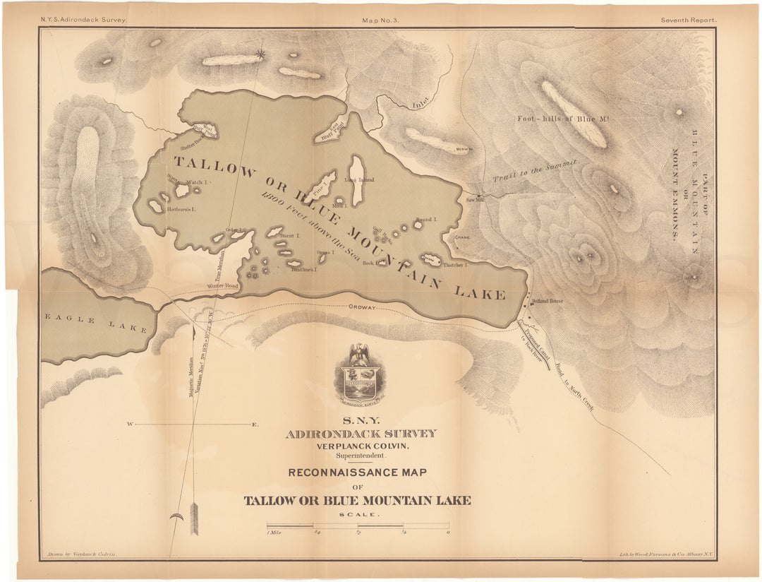 Tallow or Blue Mountain Lake, Adirondacks, New York 1878 V2