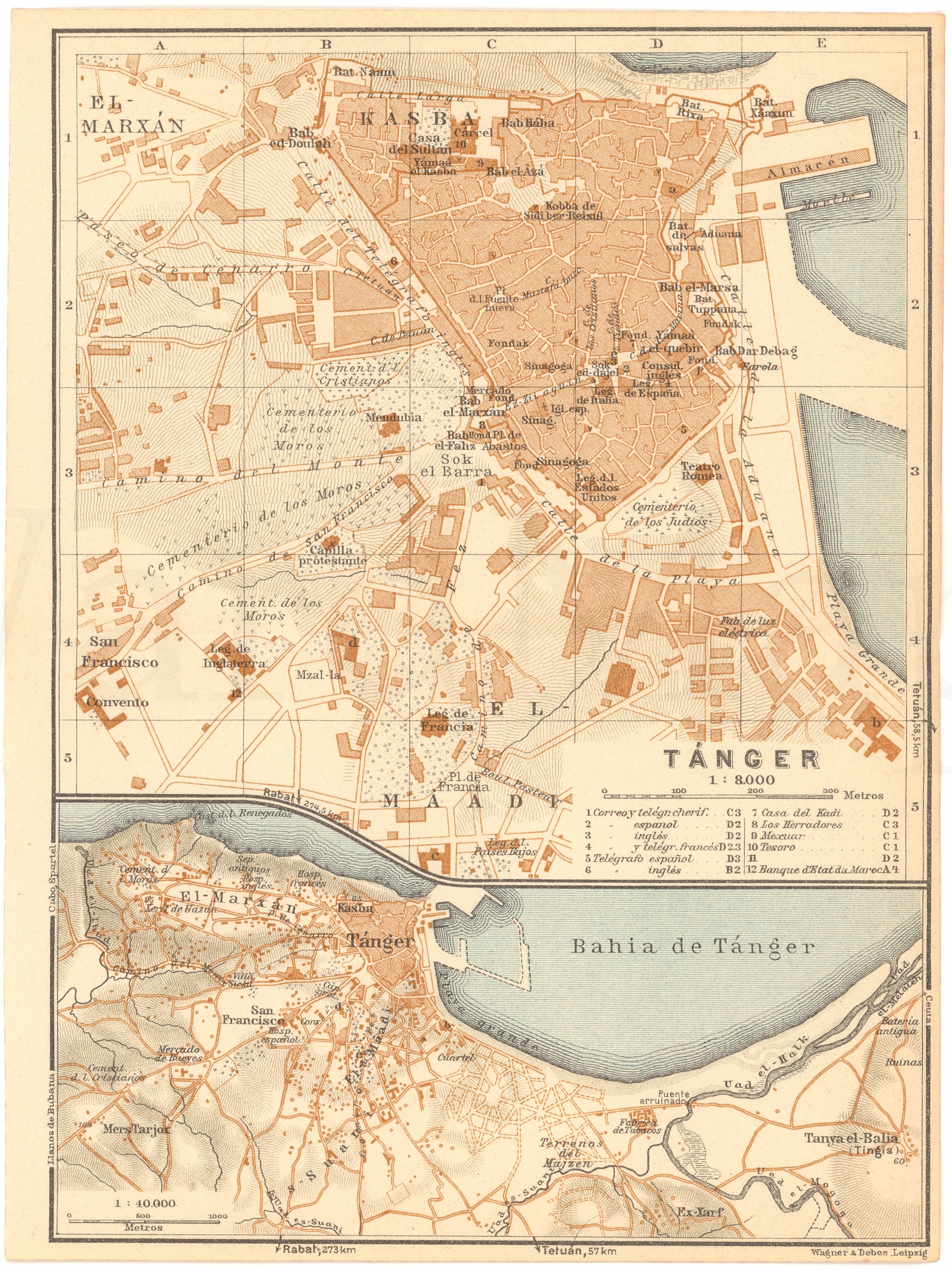 Tangier Map Tangier, Morocco 1929 – WardMaps LLC