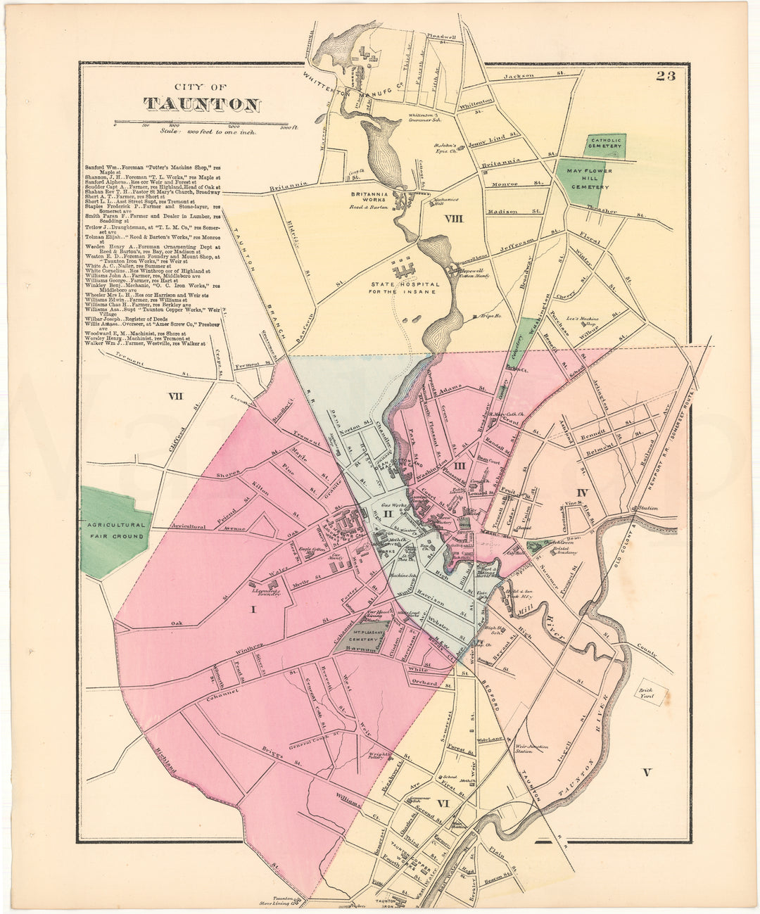 Taunton, Massachusetts 1871: City Center