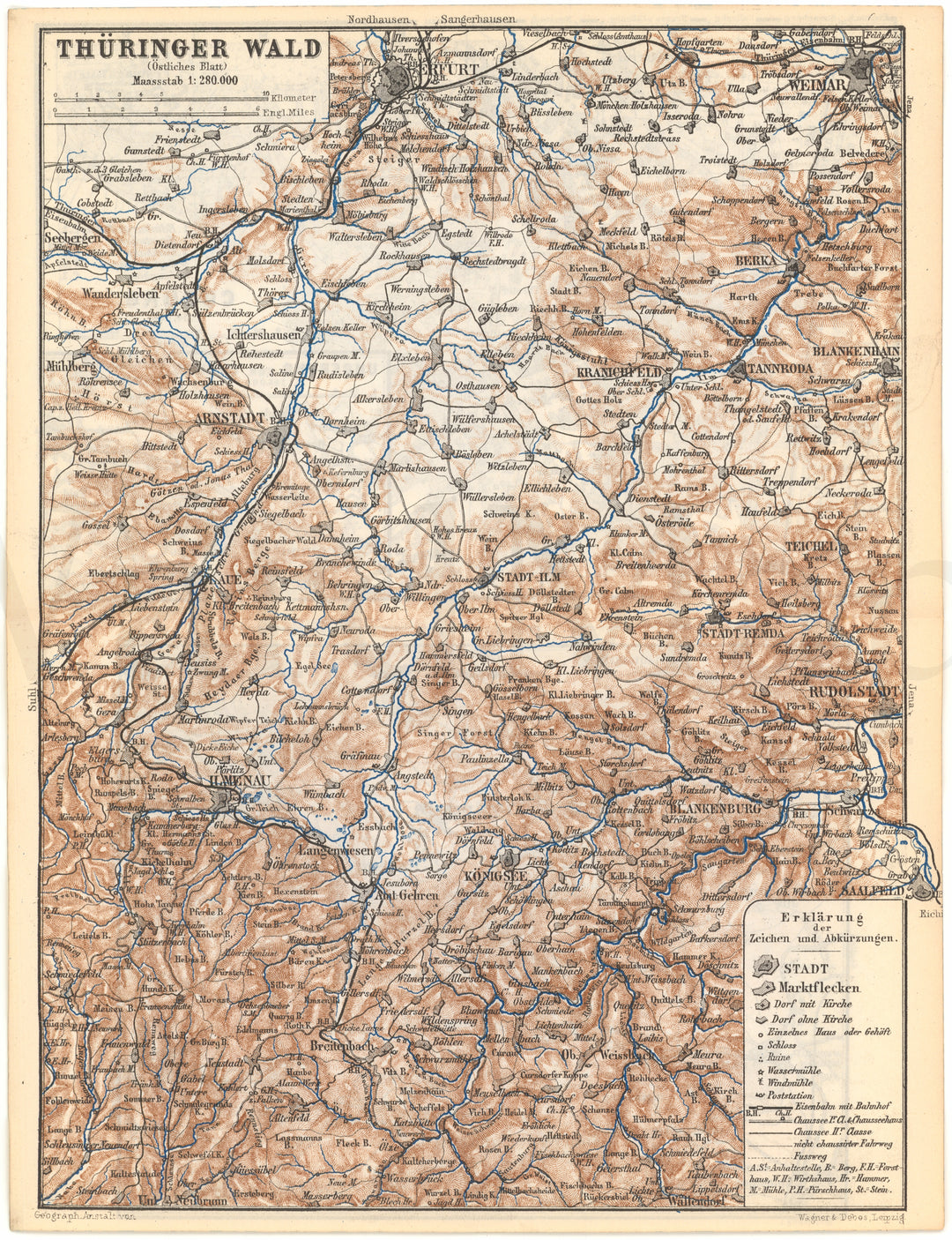 Thuringian Forest, Germany 1886: Eastern Part
