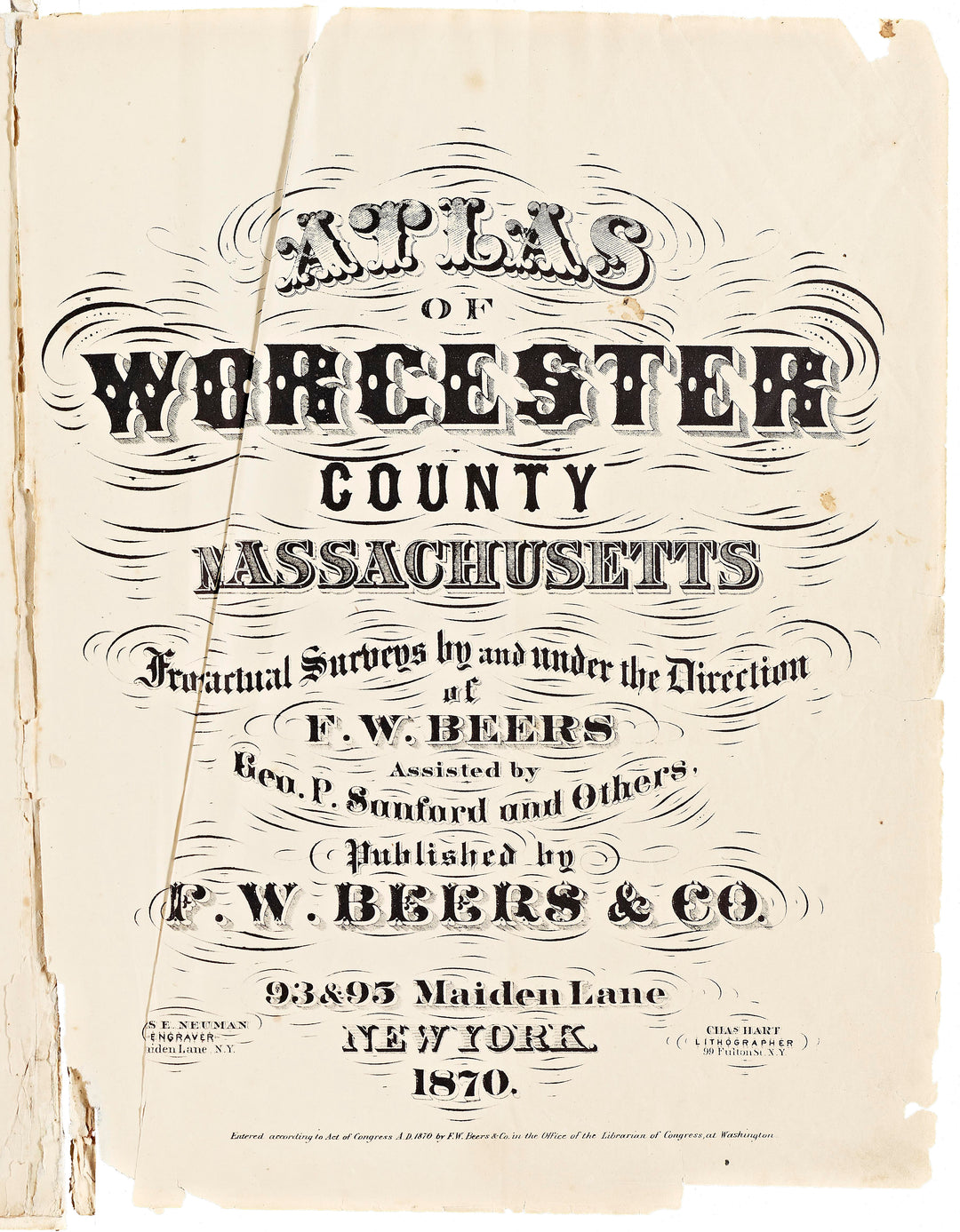 Worcester County, Massachusetts 1870 Title Page