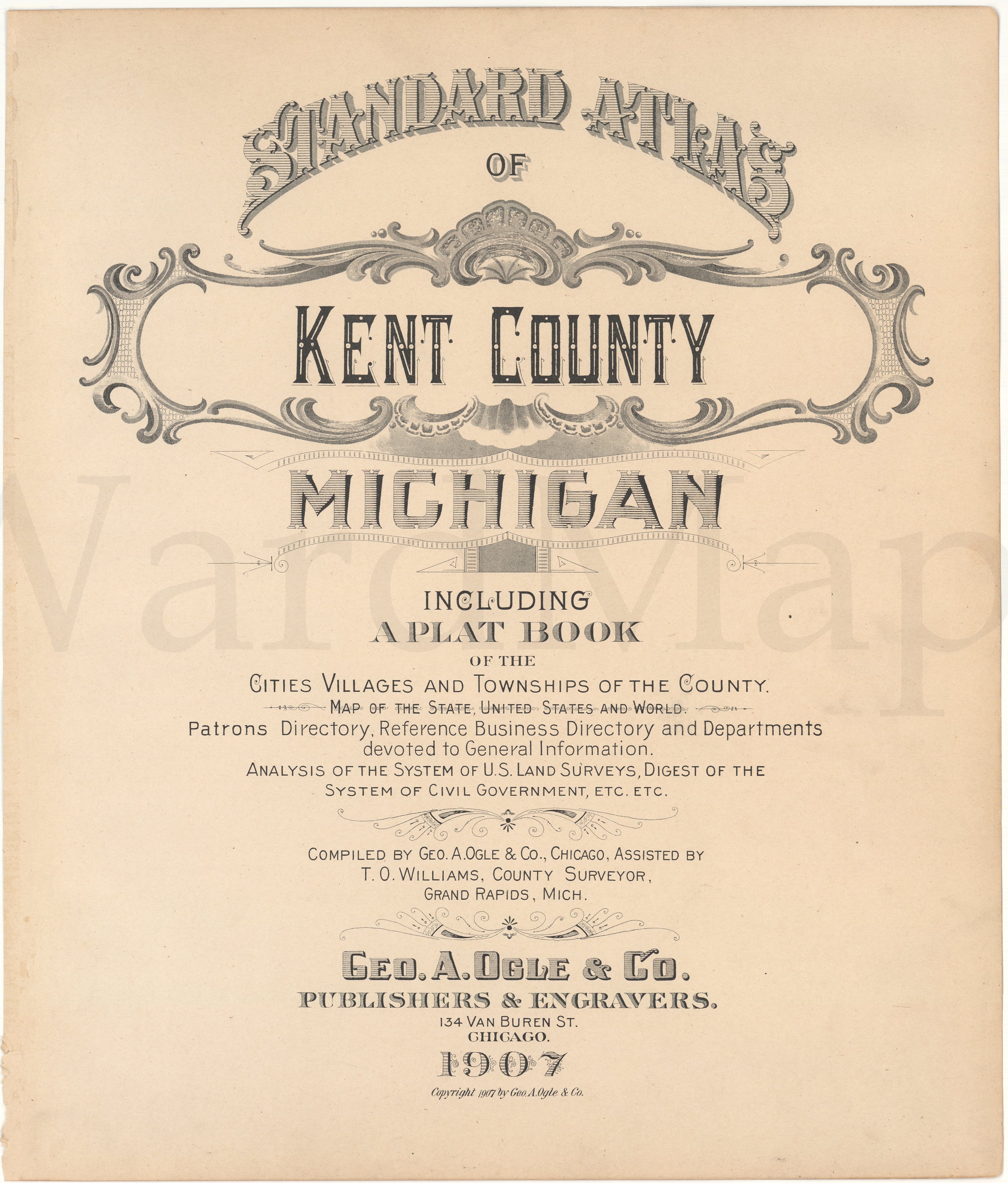 Kent County, Michigan 1907: Title Page – WardMaps LLC