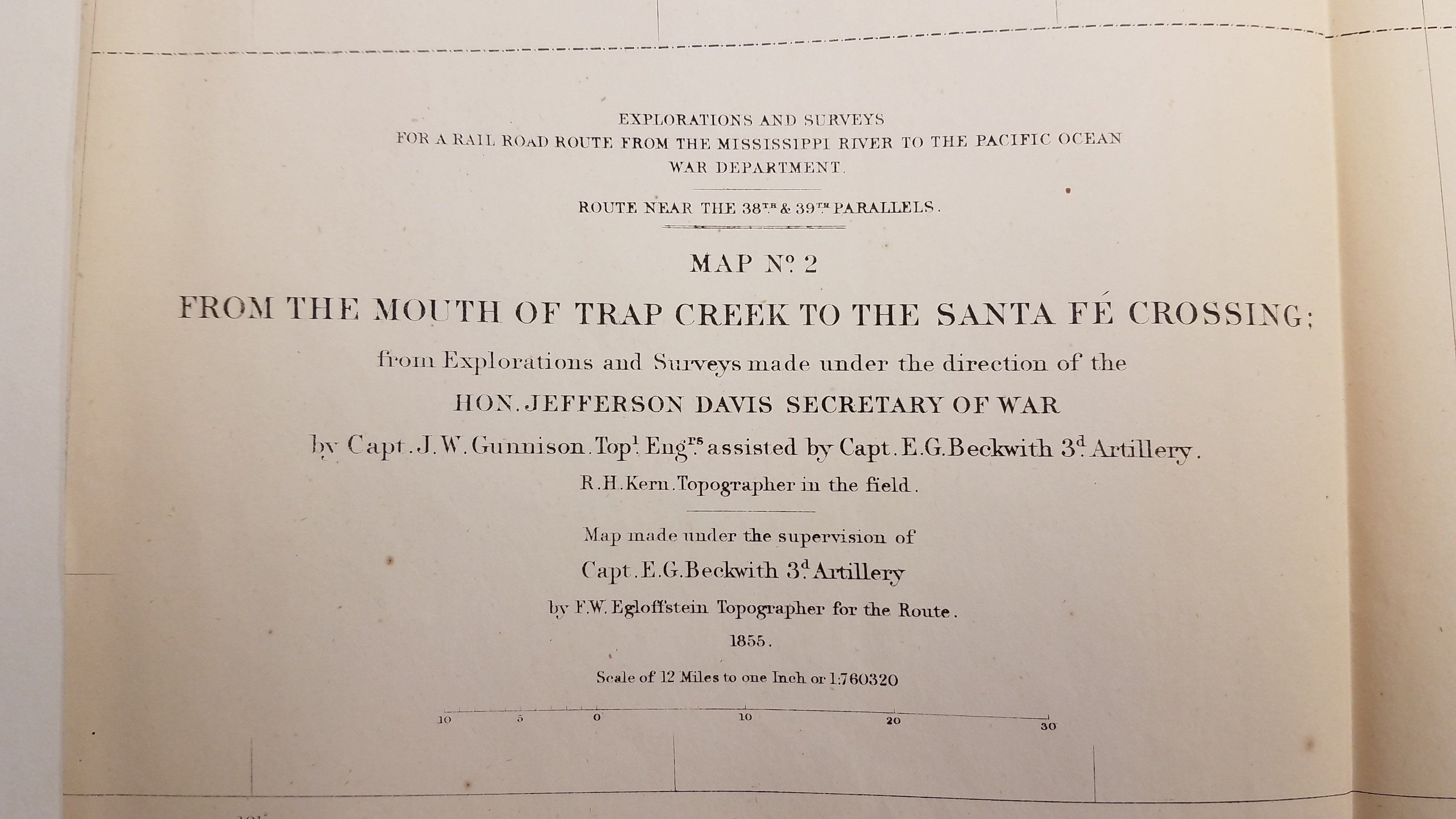 Mouth of Trap Creek to The Santa Fe Crossing (Nebraska & Kansas) 1855