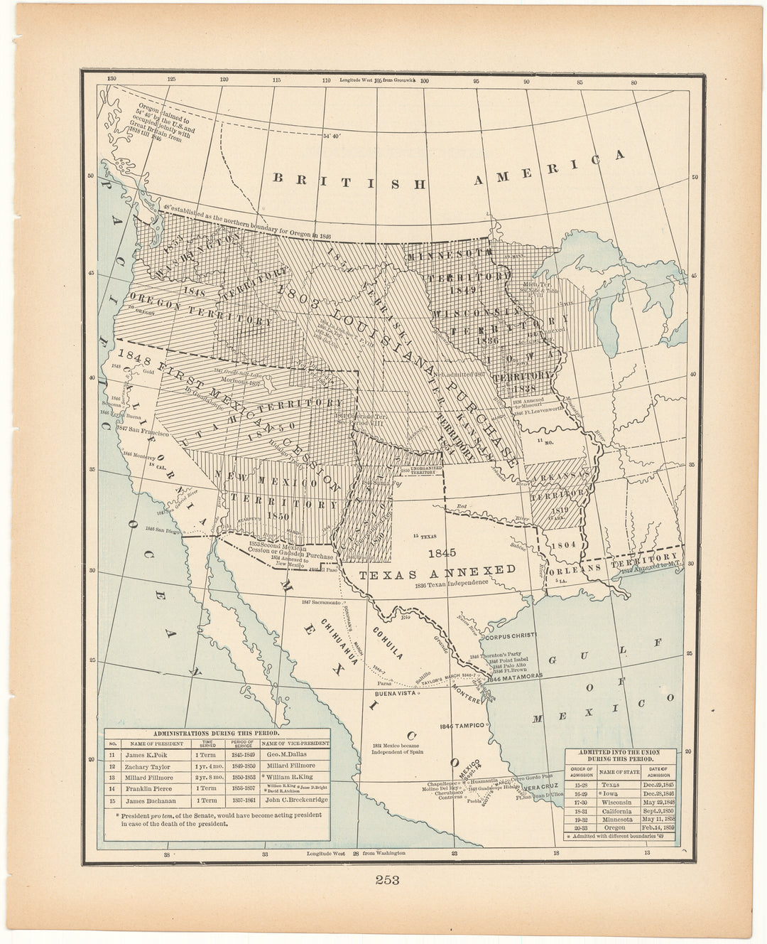 United States Classical Map 1894: Western Expansion