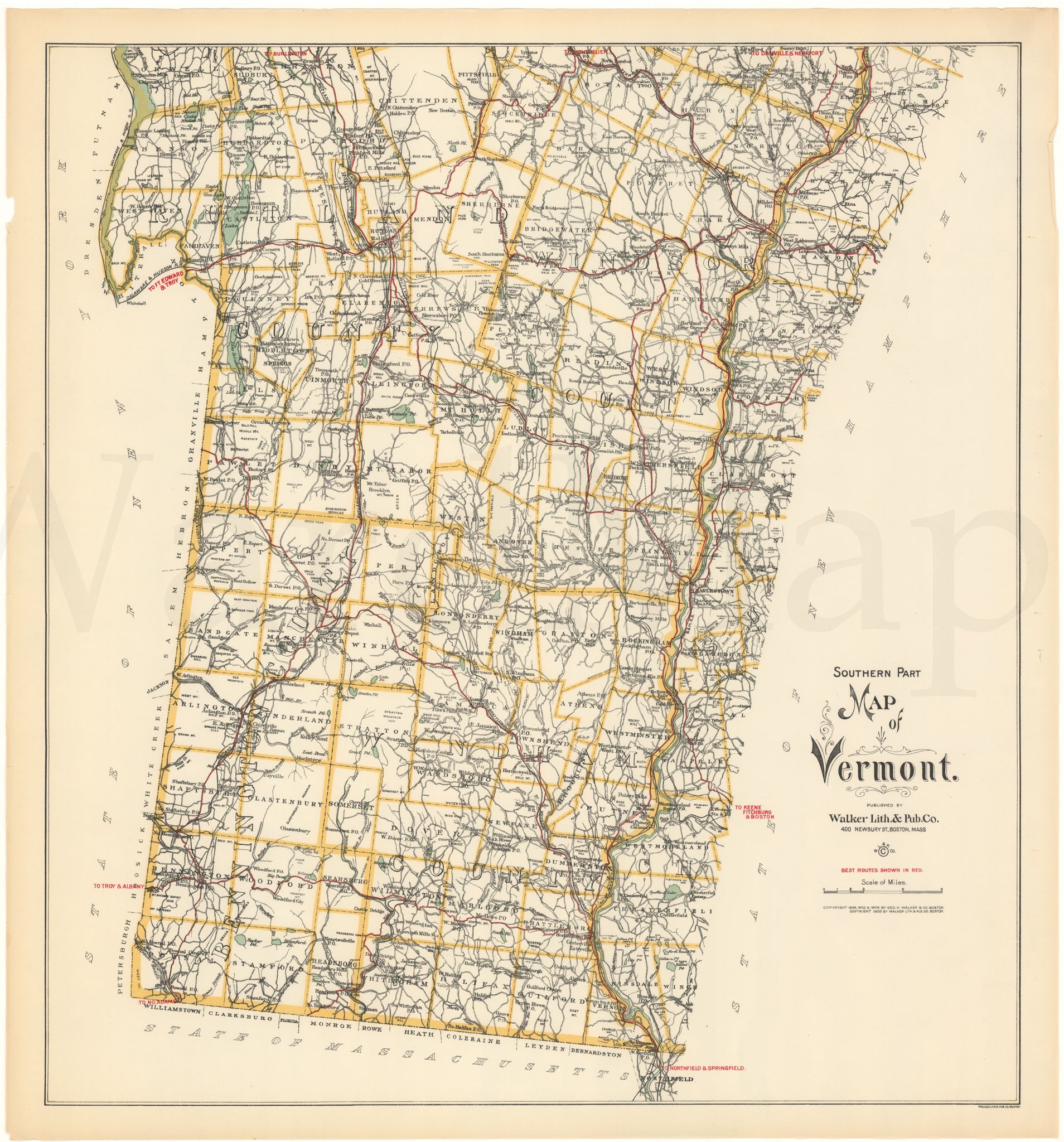 Vermont (Southern Part) 1909 – WardMaps LLC
