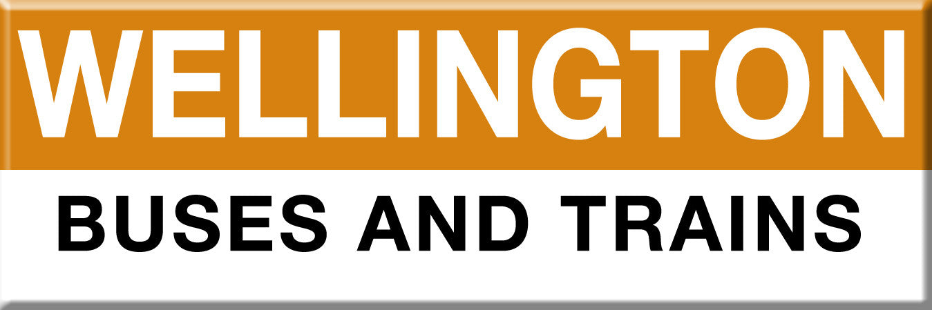 Orange Line Station Magnet: Wellington; Buses and Trains