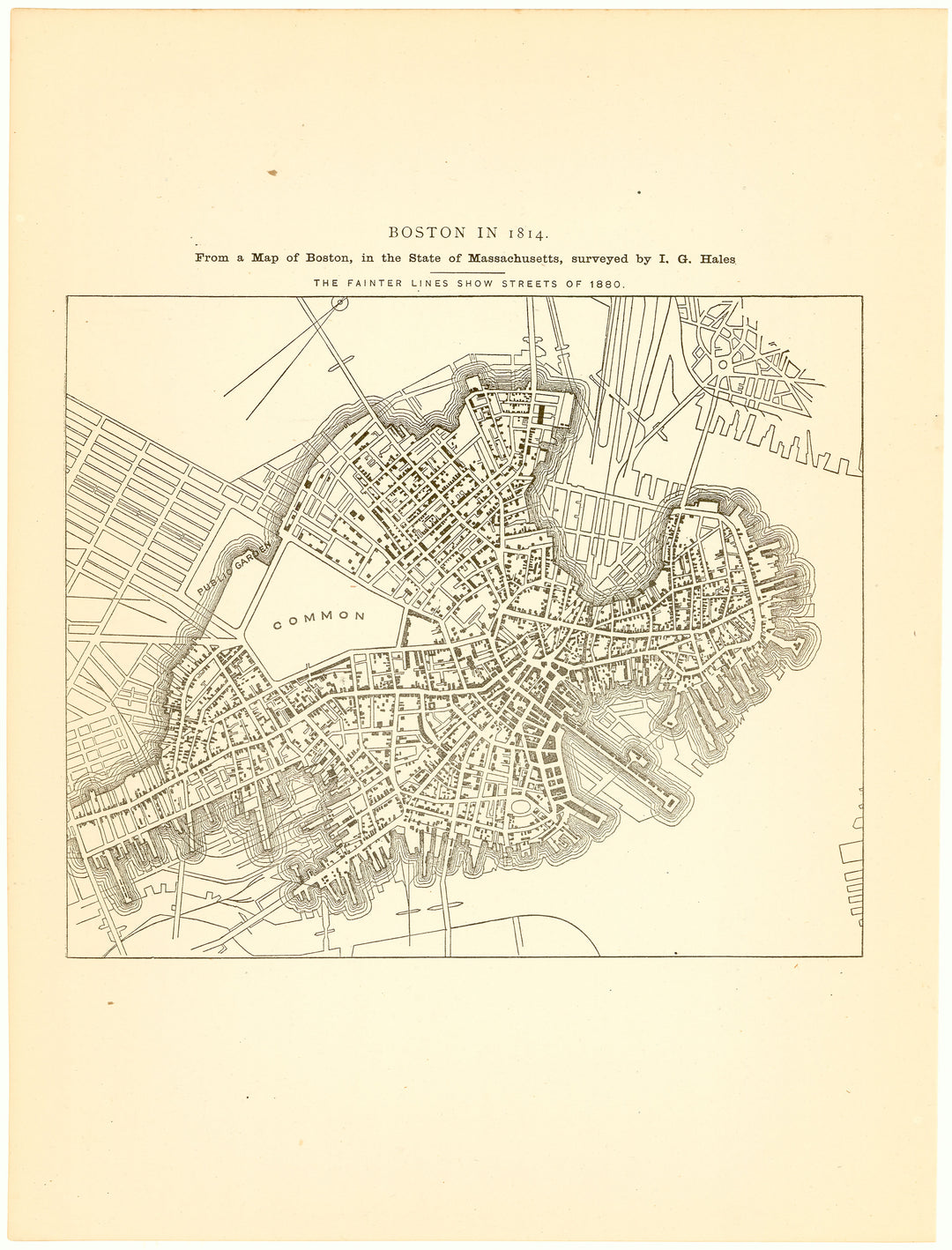 Boston, Massachusetts 1880 with Overlay of 1814