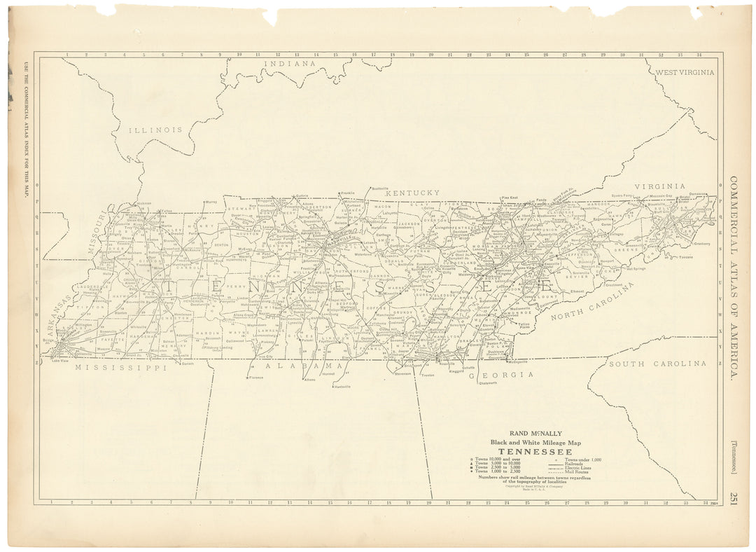 Tennessee 1925: Mileage Map