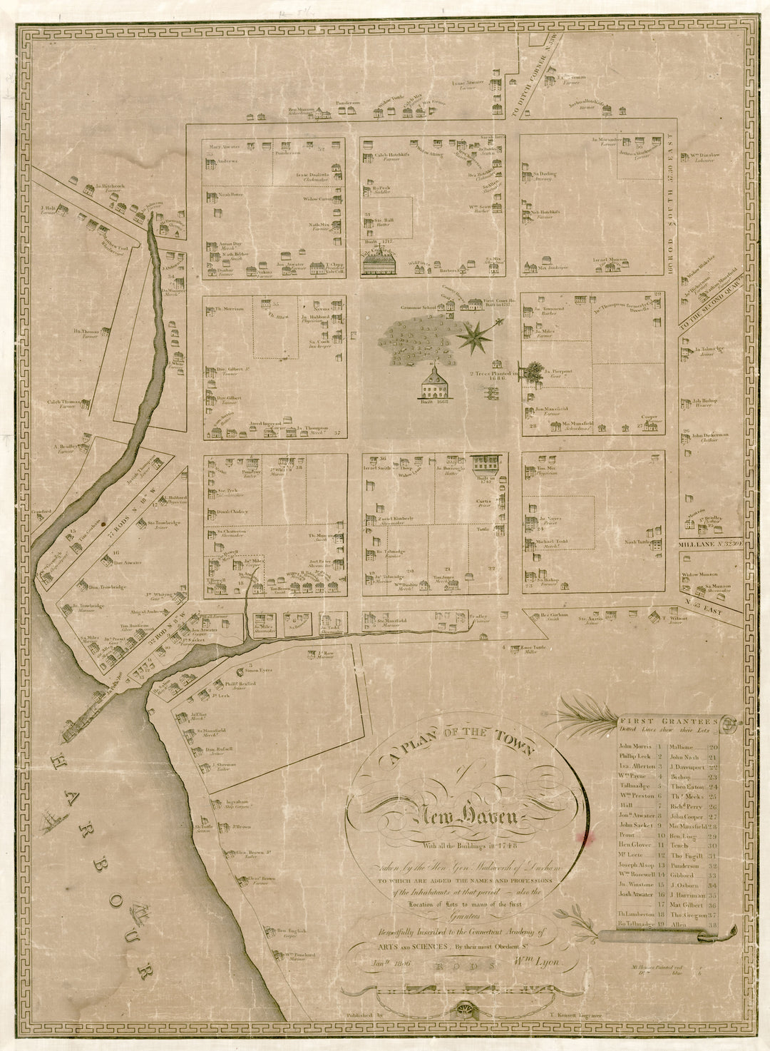 New Haven, Connecticut in 1748 (Published 1806)
