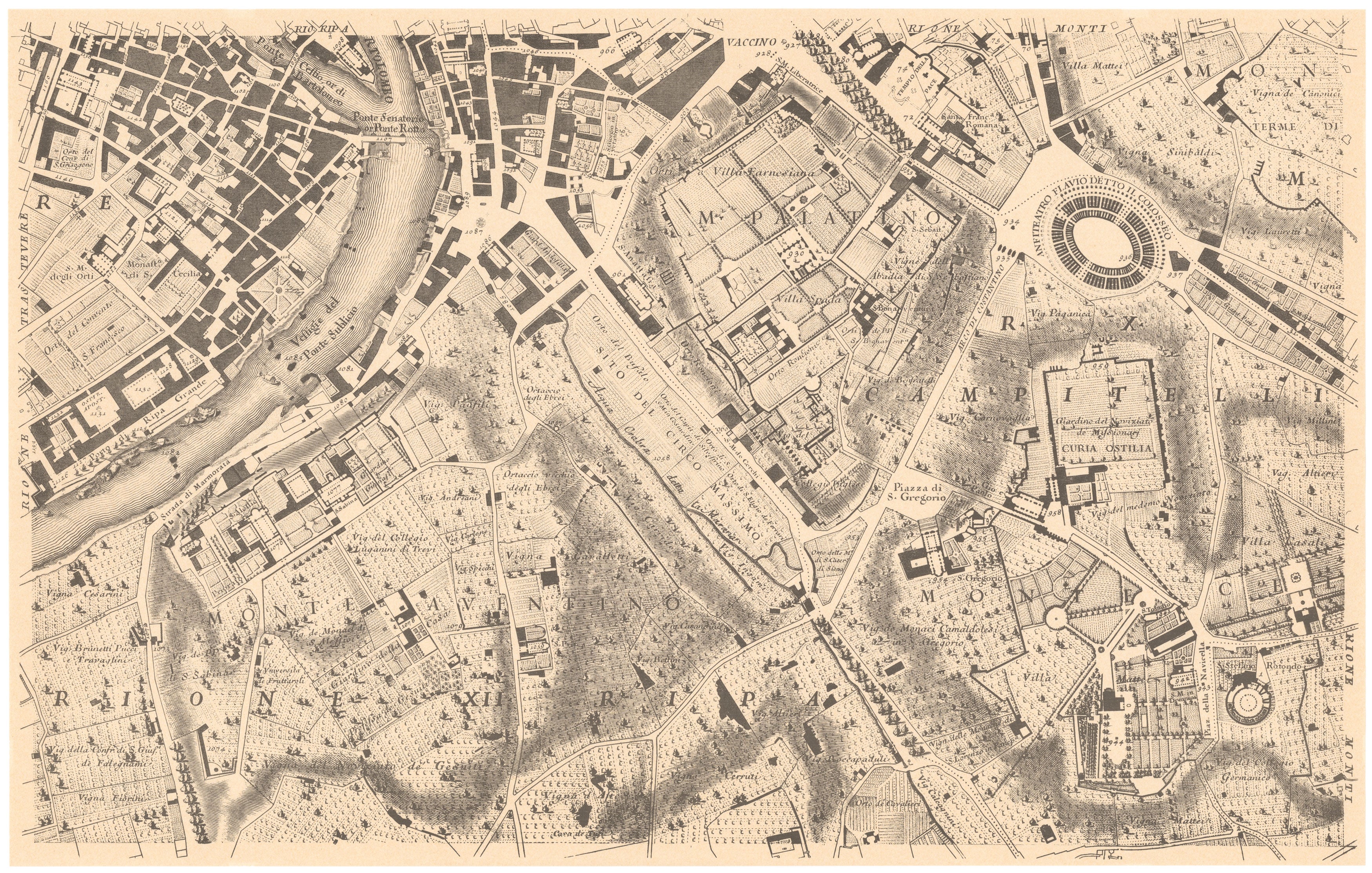 Rome, Italy 1748: Plate B3 (Palatine Hill) – WardMaps LLC