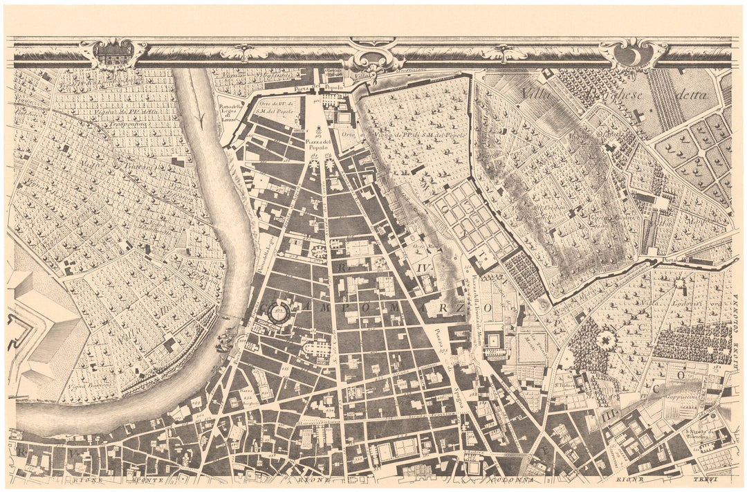 Rome, Italy 1748: Plate B1 (North Environs)