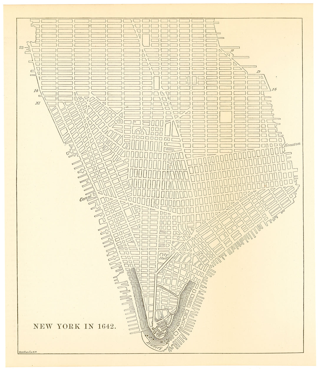 New York, New York 1880 with Overlay of 1642