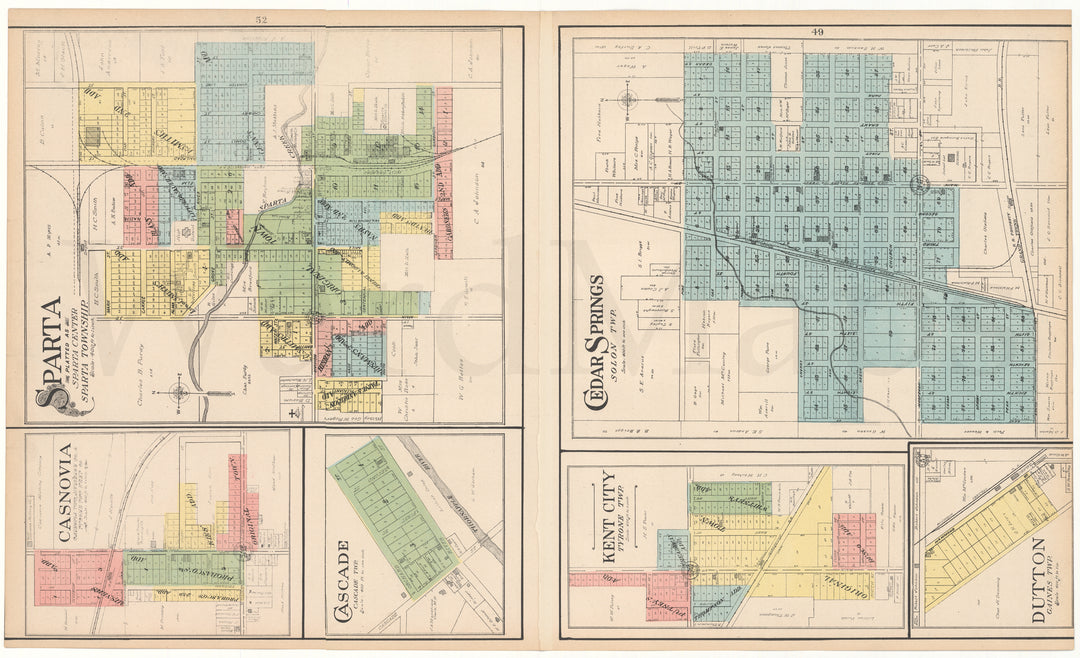 Kent County, Michigan 1907: Neighborhoods (pp 49; 52)