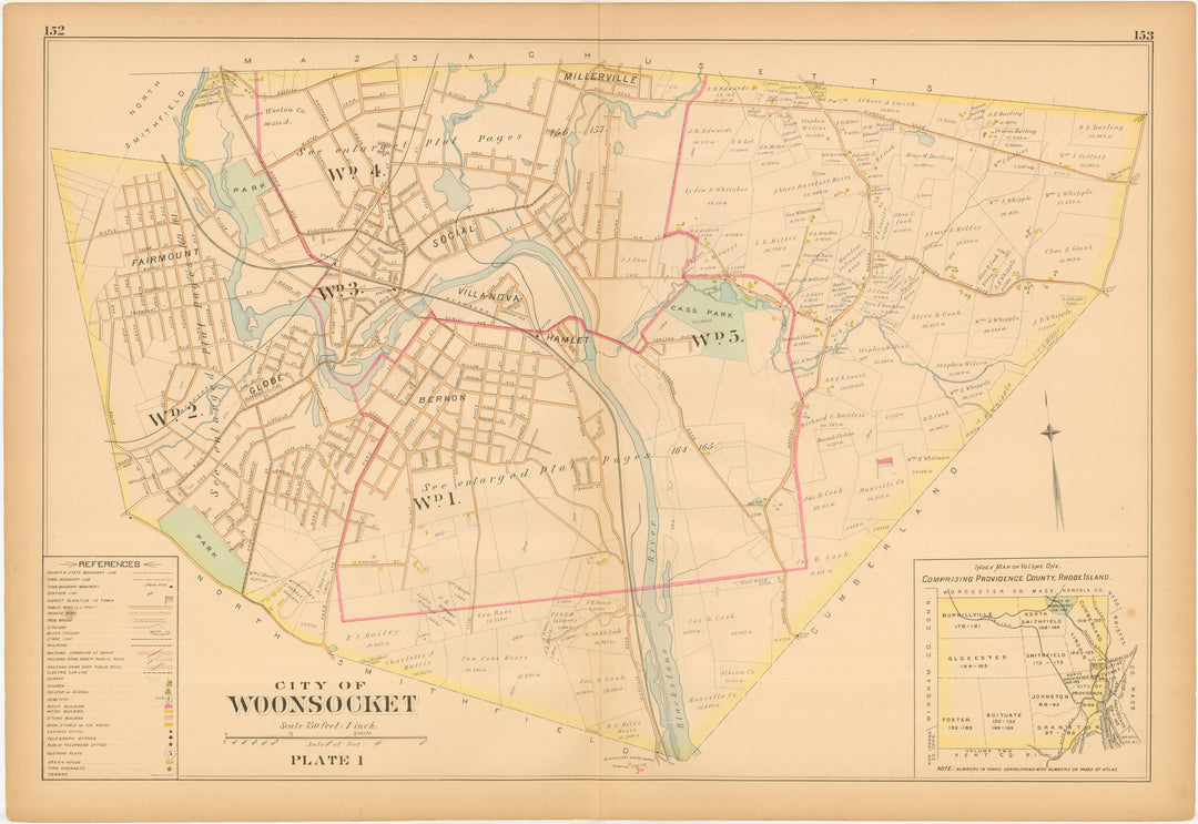 Woonsocket, Rhode Island 1891 Plate 001