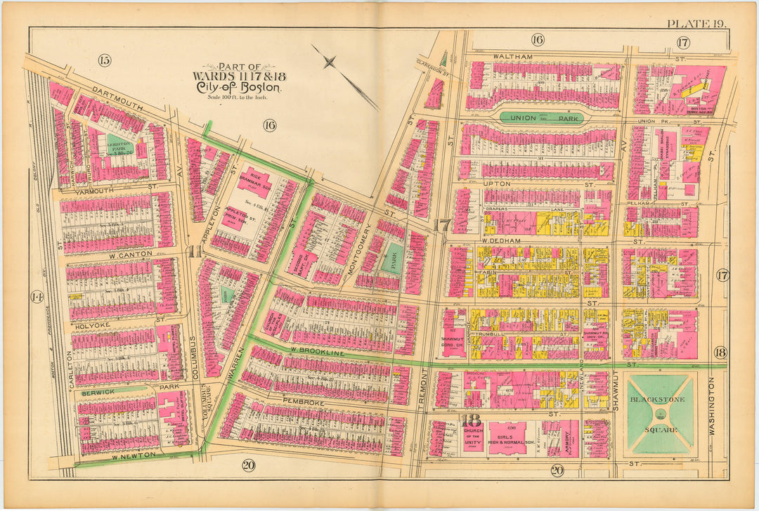 Boston and Roxbury, Massachusetts 1890 Plate 019